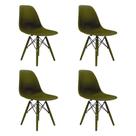Conjunto Kit 4 Cadeiras Eames Pp Musgo Pés Em Polipropileno Sala de Jantar, Lazer, Área Interna e Externa