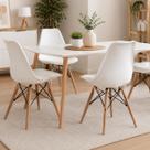 Conjunto Kit 4 Cadeiras Eiffel Branca Polipropileno Pés Madeira Faia Design Moderno Sala Jantar Conjunto Kit 4 Cadeiras Eiffel Branca Polipropileno Pés Madeira Faia Design Moderno Sala Jantar