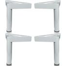 Conjunto Kit 4 Pés 18cm Em Aço Para Móveis Sofá Armário Gabinete Para Parafusar Branco