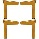 Conjunto Kit 4 Pés 18cm Em Aço Para Móveis Sofá Armário Gabinete Para Parafusar Dourado