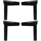 Conjunto Kit 4 Pés 18cm Em Aço Para Móveis Sofá Armário Gabinete Para Parafusar Preto