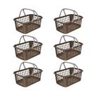 Conjunto Kit 6 Cestos Cestinha Usual De Mercado 9 Litros Para Uso Diversos Organizador Moderno