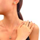 Conjunto Kit Colar e Anel Festas Luxo Dourado de Casamento -