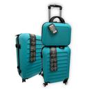 Conjunto Kit com 3 Malas de Viagem Jogo de Bordo em Plástico 23kg, 10kg e Frasqueira 14"