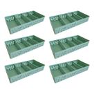 Conjunto Kit Com 6 Cestos Multiuso Organizador 3 Divisórias Design Vazado Moderno