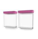 Conjunto Kit Cozinha 2 Potes Herméticos de Acrílico de 1500ml - Rosa