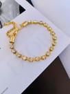 Conjunto Kit de colar e pulseira Strass G folheado a Ouro