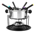 Conjunto Kit de Fondue Aluminio Chocolate Queijo Frutas - 11 Peças