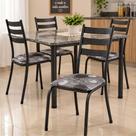 Conjunto Kit Jogo 4 Cadeiras Metal Aço Cozinha Jantar Almofadada