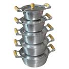 Conjunto Kit Jogo de Panelas 5 Peças Abaulado Alumínio Batido Fundido Alça de Madeira com Tampa. Conjunto Kit Jogo de Panelas 5 Peças Abaulado Alumínio Batido Fundido Alça de Madeira com Tampa.