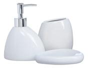 Conjunto Kit Lavabo Dispenser Líquido Porta Escova Sabonete Banheiro Porcelana Pia Branco Conjunto Kit Lavabo Dispenser Líquido Porta Escova Sabonete Banheiro Porcelana Pia Branco