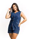 Conjunto kit max colete e short jeans 100% algodão premium