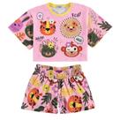 Conjunto Kukiê Blusa e Short Safari Rosa Conjunto Kukiê Blusa e Short Safari Rosa