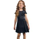 Conjunto Kukiê Blusa Liz + Saia Devorê E Short Preto Verão