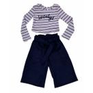 Conjunto Kukiê Cropped Calça Listras Coleção Inverno