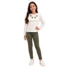 Conjunto Kukiê Infantil Verde Bata Legging Canelado