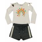 Conjunto Kukiê Short e Blusa Manga Rainbow Coleção Inverno