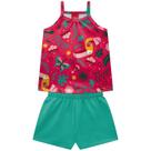Conjunto Kyly Infantil Menina Blusa Alcinha e Shorts Moletom Confortavel Verão Leve Moda Kids 1001275 -