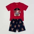 Conjunto Kyly Infantil Menino Camiseta Vermelha Ursinho Pirata E Bermuda Marinho Verão Moda Kids Conjunto Kyly Infantil Menino Camiseta Vermelha Ursinho Pirata E Bermuda Marinho Verão Moda Kids