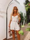 Conjunto Lana Off White com Cropped e Shorts