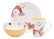 Conjunto Lanche Com 3 Peças Porcelana - Oxford