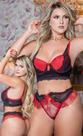 Conjunto Langeri vermelha com preto