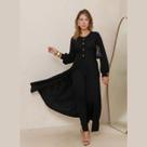 Conjunto Lanzinha Feminino Vestido Com Fenda E Calça Justa