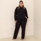 Conjunto Lanzinha Pantalona Calça Reta e Blusa Com Capuz Plus Size