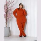 Conjunto Lanzinha Pantalona Calça Reta e Blusa Com Capuz Plus Size