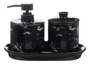 Conjunto Lavabo Bandeja Dispenser Líquido Higiene Acessórios