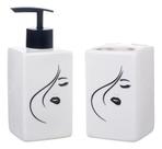Conjunto Lavabo Banheiro Dispenser Líquido Branco Porta Escova Higiene Acessórios Pia Diva Conjunto Lavabo Banheiro Dispenser Líquido Branco Porta Escova Higiene Acessórios Pia Diva