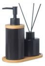 Conjunto Lavabo Difusor Com Bandeja Dispenser Líquido Aromatizador 374
