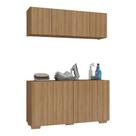 Conjunto Lavanderia Multiuso Armário Aéreo E Balcão Mp5054 Rustic natural