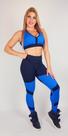 Conjunto Legging e Top Recortes Preto e Azul Conjunto Legging e Top Recortes Preto e Azul