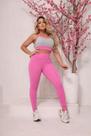 CONJUNTO LEGGING FITNESS YARA TAMANHO :PCor:Rosa C/ Prata