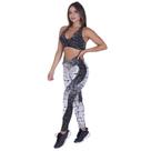 Conjunto Legging Recortes Cós Transpasse e Top Cruzado Costas Fitness Feminino Degrade Orbis