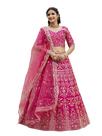 Conjunto Lehenga Choli TRENDMALLS Rosa em Cetim com Bordado, tamanho XL Conjunto Lehenga Choli TRENDMALLS Rosa em Cetim com Bordado, tamanho XL