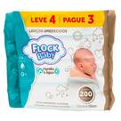 Conjunto Lenços Umedecidos Flock Baby Algodão & Água 20cm x 15cm 200 Unidades