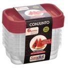 Conjunto Leve 6 Pague 5 Potes Quadrados Graduados 300 ml