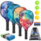 Conjunto leve de 4 pás Pickleball Paddles Oguka com bolas e bolsa