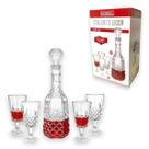 Conjunto Licor Vidro Garrafa 1L + 4 Taças 200 mL Haüskraft