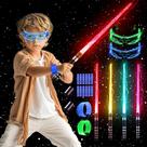 Conjunto Light Up Sabers SANCO para crianças, pacote com 4 acessórios