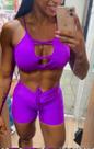 Conjunto Lilás Bermuda + Cropped