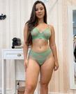 Conjunto Lingerie Alecrim Sem Bojo com Aro em Renda Exclusiva Transparência Alças Trabalhadas Calcinha em Renda Pala Média Semi Fio