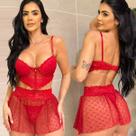 Conjunto Lingerie C/ Saia Miranda Tamanho:PCor:Vermelho
