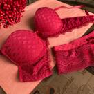 Conjunto Lingerie Calcinha e Sutiã com Bojo Heart Red