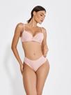 Conjunto lingerie calcinha fio duplo e sutia canelado com bojo e pingente