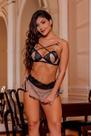 Conjunto lingerie com bojo e aro com saia Elisa - Universo Feminino