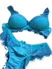 Conjunto Lingerie com Bojo Microfibra e Renda Cor Verde Claro