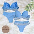 Conjunto Lingerie em Renda Calcinha Conforto e Sutiã Bojo